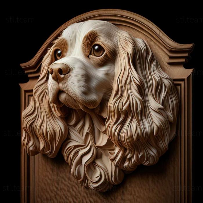 3D model French Spaniel dog (STL)